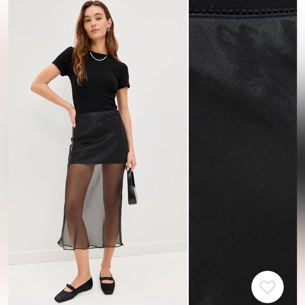Line & Dot Denman Sheer Black Maxi Skirt Sz M - Picture 13 of 15